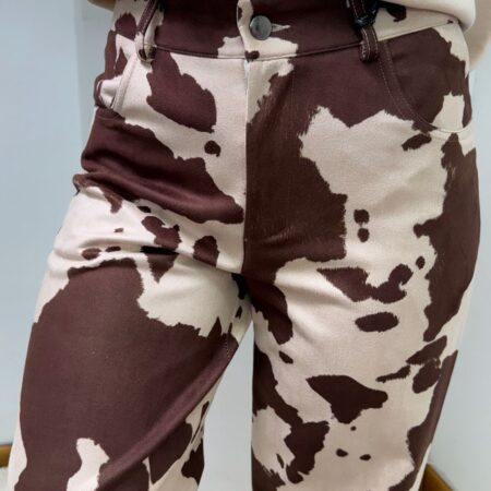 Pantalón Lumina de vaca beige y marrón