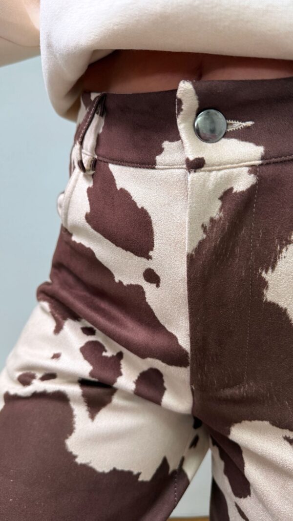 Pantalón Lumina de vaca beige y marrón - Imagen 3