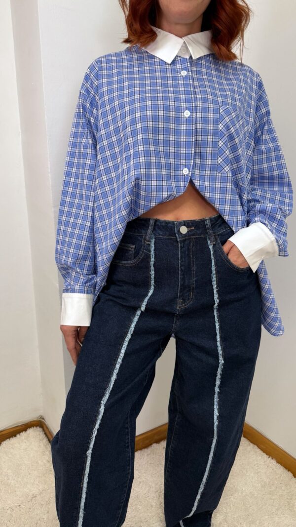 Pantalón vaquero Lumina ancho azul marino