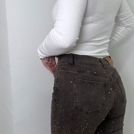 Pantalón de brillos difuminados  vaquero elástico Lumina