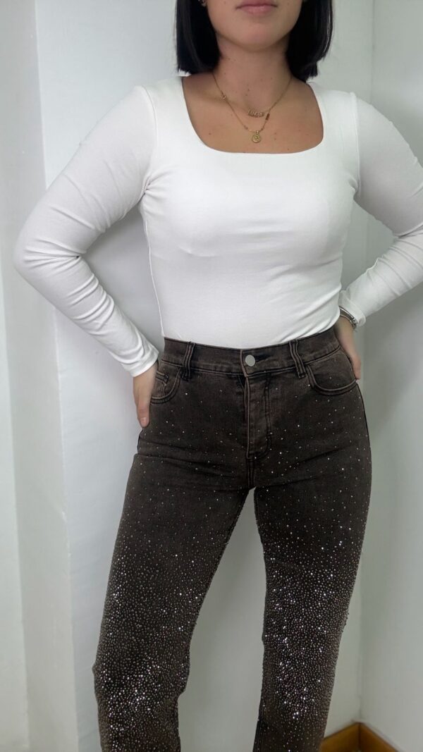Pantalón de brillos difuminados  vaquero elástico Lumina - Imagen 2